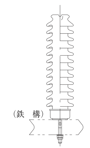 多数のかさを持つ縦長の磁器体の下端に金具があり,鉄構にボルトで直立に固定されたがいし。